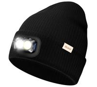 Blukar LED Lighted Beanie Cap, 2 in 1 Super Bright Running Hat with Light, 5 Lighting Modes & Stepless Dimming, Rechargeable, Adjustable Head Torch,Winter Warm Gifts for Men & Women -Headband Included