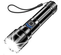 Blukar LED Torch Rechargeable, Ultra High Lumens Super Bright Torches | 5 Modes, 5000 mAh Long Lasting, Adjustable Focus,IP67 Waterproof,Powerful Handheld Flashlight for Power Cut,Camping,Emergency