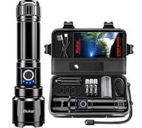 Blukar LED Torch, Super High Lumens Ultra Bright Torches - Adjustable Focus, 5000 mAh, IP67 Waterproof, Powerful Long Lasting Handheld Flashlight for Power Cuts, Camping, Hiking, Emergency etc.
