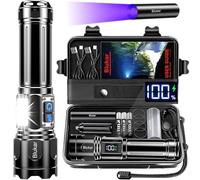 Blukar Torch Rechargeable, Dual Color Temps Super Bright Torches with COB Side Light, 7 Modes, Long-Lasting 5000mAh, Adjustable Focus, IP67 Waterproof Handheld Flashlight for Camping, Power Cuts