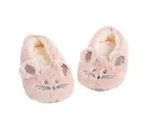 BLULOO Slippers Home Fuzzy Slipper Women Winter Fur Cotton Warm Plush Non Slip Grip Indoor Fluffy Lazy Female Mouse Ears Embroidery-Pink-39-41