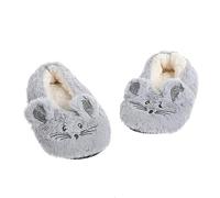 BLULOO Slippers Home Fuzzy Slipper Women Winter Fur Cotton Warm Plush Non Slip Grip Indoor Fluffy Lazy Female Mouse Ears Embroidery-Cyan-35-38