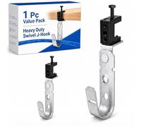 Blulu 1 Pcs Cable Support J Hook with Beam Clam Swivel Heavy Duty Metal Hangers for J Hook Hanging Cable Management Organizing Wire G60 Galvanized Steel (3/4 Inch)