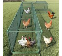 Blulu 1 Set Chicken Tunnel DIY Kit Chicken Run for Outside Modular Design Rust-Proof Expandable Heavy Cube Runway for Yard with Cover Outdoor