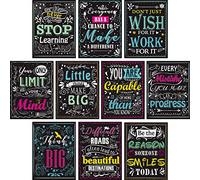 Blulu 10 Pieces Motivational Wall Posters Inspirational Quotes Positive Posters for Educational 12 x 16 Inches Cardboard with Glue Point