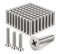 Blulu 100 Pcs 1/4"-20 x 1-1/2" Hurricane Shutter Fasteners, 304 Stainless Steel Sidewalk Bolts, Truss Head Machine Screws for Exterior Window Panels and Doors Hardware Sliver