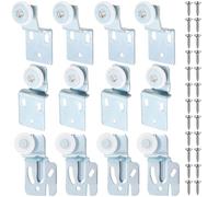 Blulu 12 Pcs Comprehensive Sliding Closet Door Roller Kit, 1/2" and 7/8" Offset with 3/4" Wheel (4 Sets) + Closet Door Roller with 1/2" Offset and 7/8" Nylon Wheel (4 Packs)