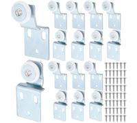 Blulu 16 Pack Sliding Closet Door Roller Kit Include Screws Wardrobe Door Rollers Hardware for Top Hung Bypass, 1/2 Inch and 7/8 Inch Offset