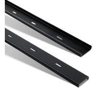 Blulu 2 Pcs 14" L X 2" W C Channel Steel Support Metal Support Bracing Hidden C Bracket for Table Top Live Edge Slab Woodworking, Black Coat Finish