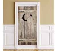 Blulu 2 Pcs 5.91 x 2.95 ft Outhouse Door Cover Vintage Barn Door Backdrop Western Party Wild West Decorations Porch Background for Halloween Cowboy Country Rodeo Bathroom Birthday Party Supplies