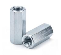 Blulu 2 Pcs Coarse Coupling Nuts 3/8''-16, Zinc Plated Carbon Steel
