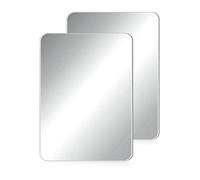 Blulu 2 Pcs Magnetic Locker Mirror Small Real Glass School Rectangular Locker Magnetic Makeup Mirror for Bathroom Household Refrigerator Cabinet(4 x 5.8 Inches)
