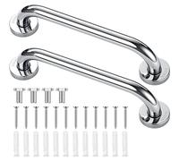 Blulu 2 Set Shower Grab Bar Stainless Steel Bathroom Grab Bar Handle Anti Slip Heavy Duty Bathtub Handle Support Balance Hand Rails for Bathroom Elderly Handicap Senior Pregnant (9 Inch)