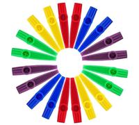 Blulu 20 Pcs Plastic Kazoos Musical Instrument, Good Companion for Guitar, Ukulele, Violin, Piano Keyboard, Gift for Christmas Gifts Party Favors (4 Color)