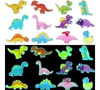 Blulu 24 Pieces Charm Shoes Decoration Shoe Charms Shaped Dinosaur Luminous Charms Shoes Cartoon Dinosaur Glow in the Dark 12 Models, Plastic, No Gemstone