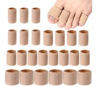 Blulu 24 Pieces Toe Tubes 0.98 Inches Cushion Tube Corn Pads for Toes Sleeves Soft Gel Protectors for Cushions Corns Blisters Calluses 3 Size