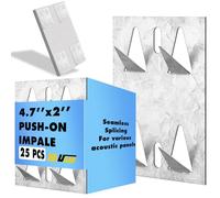 Blulu 25 Pcs Acoustic Panel Impaling Clips, 18 Gauge Galvanized Steel Sound Panel Wall Mount for Gypsum Board Plywood Masonry, Surface Mounting Impaling Clips for Acoustic Foam Panels (Silver)