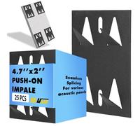 Blulu 25 Pcs Surface Mount Impaler for Wall Mounting Acoustic Panels, 18 Ga Galvanized Steel Plate with Protruding Triangular for Gypsum Board Plywood Masonry (Black)