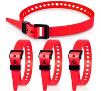Blulu 4 Pack Reusable Industrial Straps 20" Length Reliable Tension Straps for Securing Bike Motor Gear -70 Lb. Working Load, Elastic Cable Ties for Welders Skis, Garden Hoses(Red)