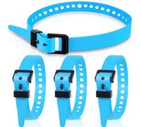Blulu 4 Pack Reusable Industrial Straps 20" Length Reliable Tension Straps for Securing Bike Motor Gear -70 Lb. Working Load, Elastic Cable Ties for Welders Skis, Garden Hoses (Blue)