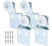 Blulu 4 Pack Sliding Closet Door Roller Kit Include Screws Wardrobe Door Rollers Hardware for Top Hung Bypass, 1/2 Inch and 7/8 Inch Offset
