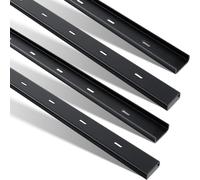 Blulu 4 Pcs 40'' C Channel Steel Support Metal Support Bracing Hidden C Bracket for Table Top Live Edge Slab Woodworking, Black Coat Finish