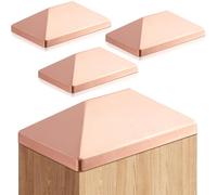 Blulu 4 Pcs 4''x6'' (Actual 3.5''x5.5'') Solid Copper Pyramid Post Cap Fence Pyramid Decking Caps for True/Actual Metal Wood Cedar Fence Deck Corridors Mailbox Posts End Cover