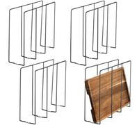 Blulu 4 Pcs U Shaped Cookie Sheet Organizer for Cabinet Baking Sheet Organizer Kitchen Cabinet Dividers Vertical Chrome Pan Rack Storage Wires Tray Dividers Face Opening of 3.5" (Black)