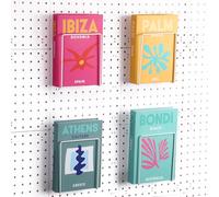 Blulu 4 Pcs White Pegboard Magazines Holder Literature Display Mail File Holder Books Wall Organizer Pegboard Shelf Hooks Accessories for Display Exhibitions Trade Show Shelf Office Kitchens