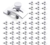 Blulu 48 Pcs T 8726 1/4 Inch Aluminum Storm Door Panel Clip Storm Window Screen Clips Screen Door Hardware (White)