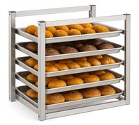 Blulu 5 Tier Wall Mounted Sheet Bun Pan Rack 21" x 13" x 18" Fits 5 Half Size Sheet Pans Aluminum Baking Tray Racks for Bakeries Restaurants Catering Kitchens
