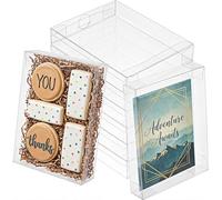 Blulu 50 Pack Clear Box for Greeting Cards A2: 4.5 x 5.9 x 1 Inch Storage Boxes Clear Plastic Card Boxes Photo Storage Box for Crafting, Stationery Packaging, DIY Gift Card Cookies, and More