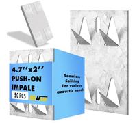 Blulu 50 Pcs Surface Mount Impaler for Wall Mounting Acoustic Panels, 18 Ga Galvanized Steel Plate with Protruding Triangular for Gypsum Board Plywood Masonry (Silver)