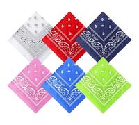Blulu 6 Pcs Neon Color Cowboy Bandanas for Men Women Assorted Paisley Pattern Handkerchiefs 22 x 22 Inch Kids Headwrap Scarfs, Vivid Color, 55 x 55 cm/ 21.6 x 21.6 inch