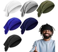 Blulu 6 Pcs Spandex Dreadlock Cap Dreadlock Tube Bands Unisex Men Women Elastic Hair Dreads Head Wraps Headbands for Dreads Accessories, 6 Colors(Classic Color)