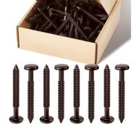 Blulu 60 Pcs 3 Inch Vinyl Shutter Fastener Window Panel Peg Lok Pin Pegs Screws Shutter Spikes Anchor (Federal Brown)