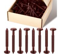 Blulu 60 Pcs 3 Inch Vinyl Shutter Fastener Window Panel Peg Lok Pin Pegs Screws Shutter Spikes Anchor (Burgundy Red)