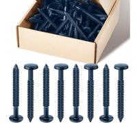 Blulu 60 Pcs 3 Inch Vinyl Shutter Fastener Window Panel Peg Lok Pin Pegs Screws Shutter Spikes Anchor (Classic Blue)