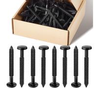 Blulu 60 Pcs 3 Inch Vinyl Shutter Fastener Window Shutters Panel Peg Lok Pin Pegs Screws Shutter Spikes Anchor, Black