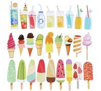 Blulu 60 Pieces Summer Bookmarks Cold Drink Theme Bookmarks Cute Colorful Dessert Bookmarks for Students Kids Adults (Color 1)