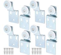 Blulu 8 Pack Sliding Closet Door Roller Kit Include Screws Wardrobe Door Rollers Hardware for Top Hung Bypass, 1/2 Inch and 3/8 Inch Offset
