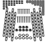 Blulu 8 Pack Steel Gong Target Hanger Chain Kit for Ar500 Shooting Plates Grade 8 Steel Hardware Set for Hanging Practice on Stands Outdoor Range Training Recreational Accessories
