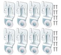 Blulu 8 Pcs Sliding Closet Door Roller Kit Wardrobe Wheels Hardware for Top Hung Bypass 3/4" to 1-3/8 Inch Thick Kitchen Doors