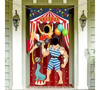 Blulu Carnival Circus Party Decoration Carnival Photo Door Banner Backdrop Props, Large Photo Door Banner for Circus Party Decor Game Supplies