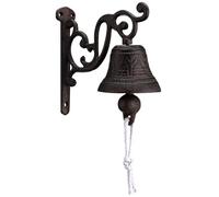 Blulu Cast Iron Dinner Bell Large Outdoor Dinner Hanging Bell Heavy Duty Rustic Vintage Doorbell Wall Mounted for Outside Front Door Garden Home Decor, Clear Sound