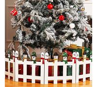 Blulu Christmas Fences Party Decoration Gate White Picket Fence Barrier for Pets Dog Cat Flexible Picket Xmas Tree Barrier for Holiday Office Home Decor, 12 Inch(4 Pieces)
