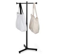 Blulu Heavy Duty Adjustable Shopping Bag Rack Metal Rack for Retail Store Chrome Handbag Display Stand for Trade Show Boutique Small Business, 45 Inch(1 Pcs,Black)