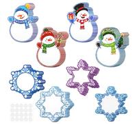 Blulu Mini Christmas Cut-Outs Winter Bulletin Board,40 Pcs,Snowman | Assorted Xmas Cut-outs with Glue Point, for Classroom School Christmas Party Decorations