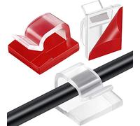 Blulu Pack of 100 Mini Cable Clips Outdoor with Adhesive Tapes, Decorative Clips for Christmas and String Lights (Transparent, Medium)