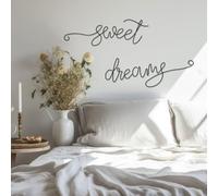 Blulu Sweet Dreams Wall Decor Above Bed Metal Black Wall Art Minimalist Modern Farmhouse Sign for Home Bedroom Hotel Dormitory Room Entrance Door Decoration